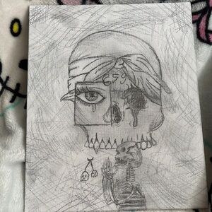 Abstract Skull Art Canvas